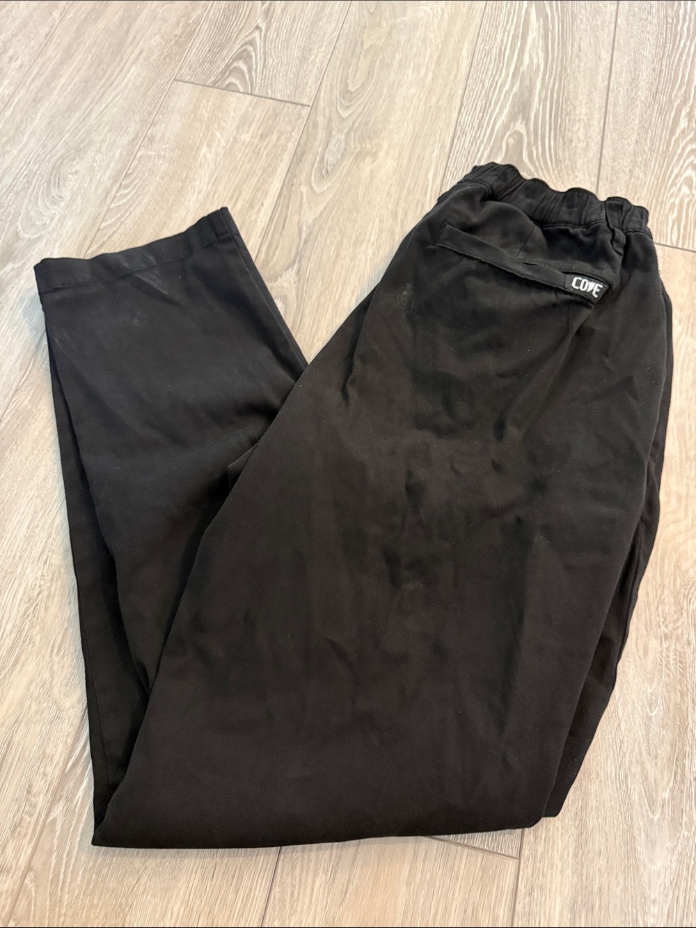 Cove Black Stretch Waist Slacks, Size 36/30